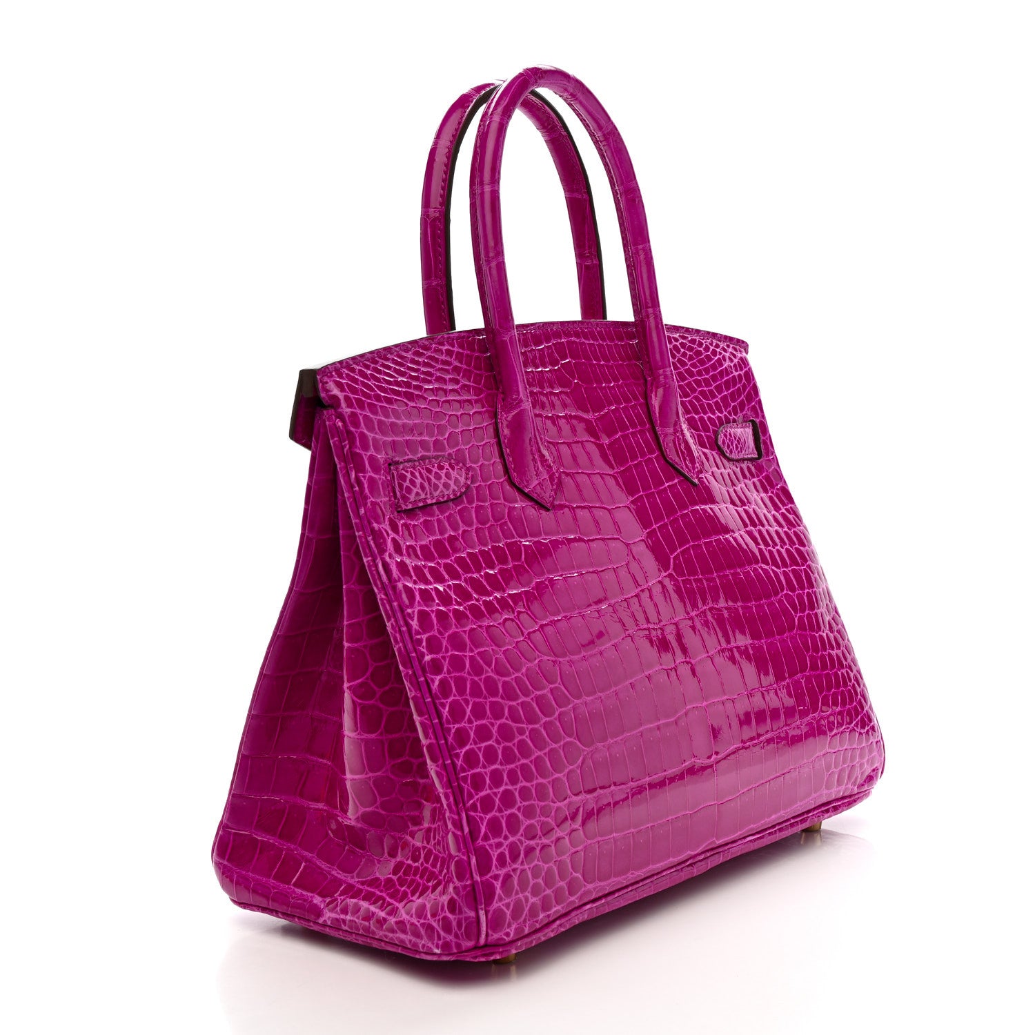 Hermes Shiny Porosus Crocodile Horseshoe Birkin 30 Rose Scheherazade 3 of 11