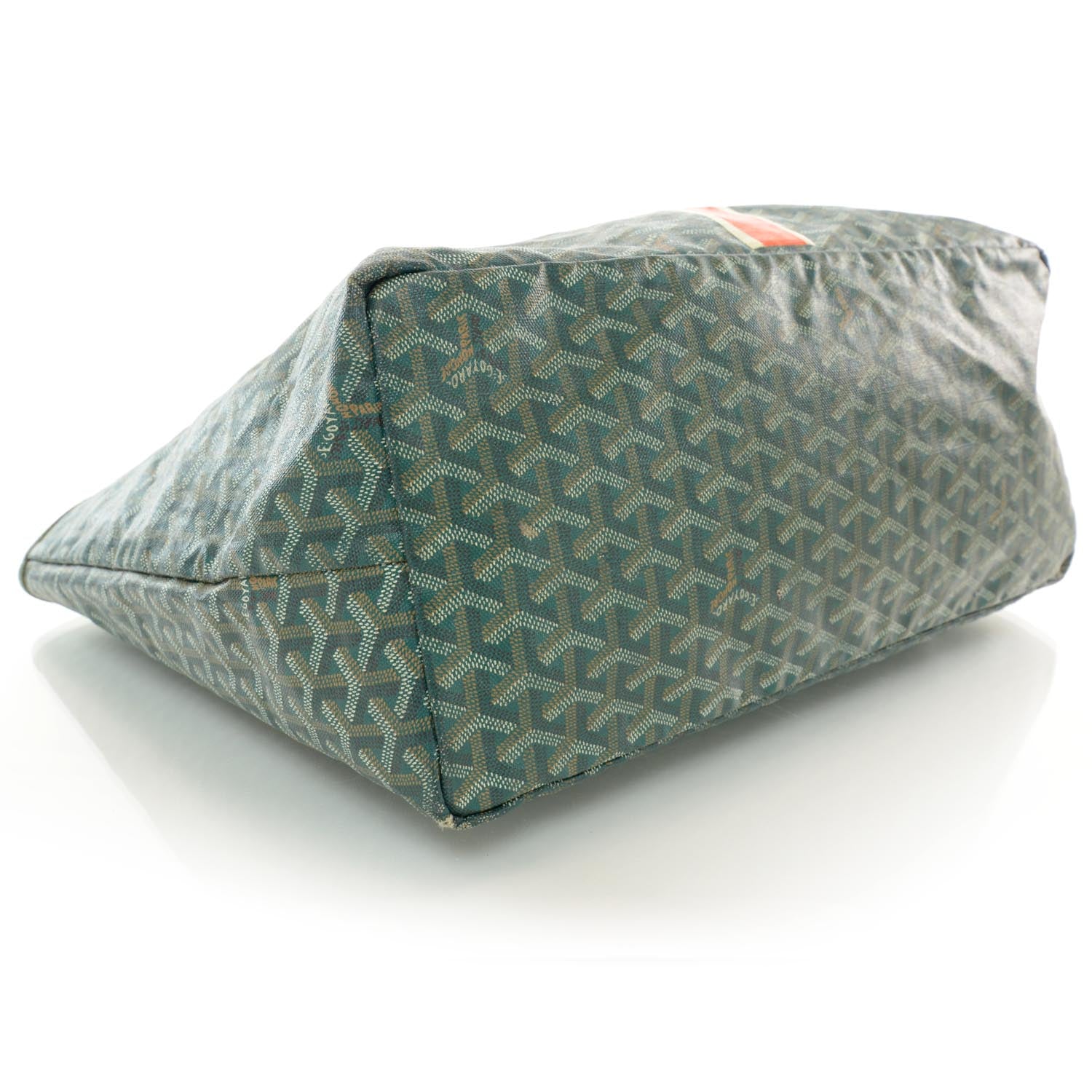 Goyard Goyardine Saint Louis GM Green w Orange Stripe 5 of 9