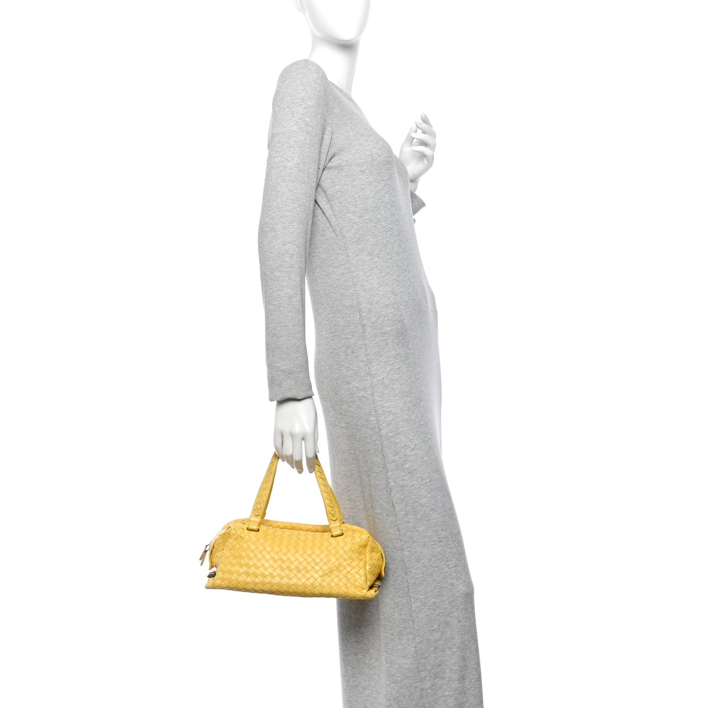 Nappa Intrecciato Woven Top Handle Bag Buttercup