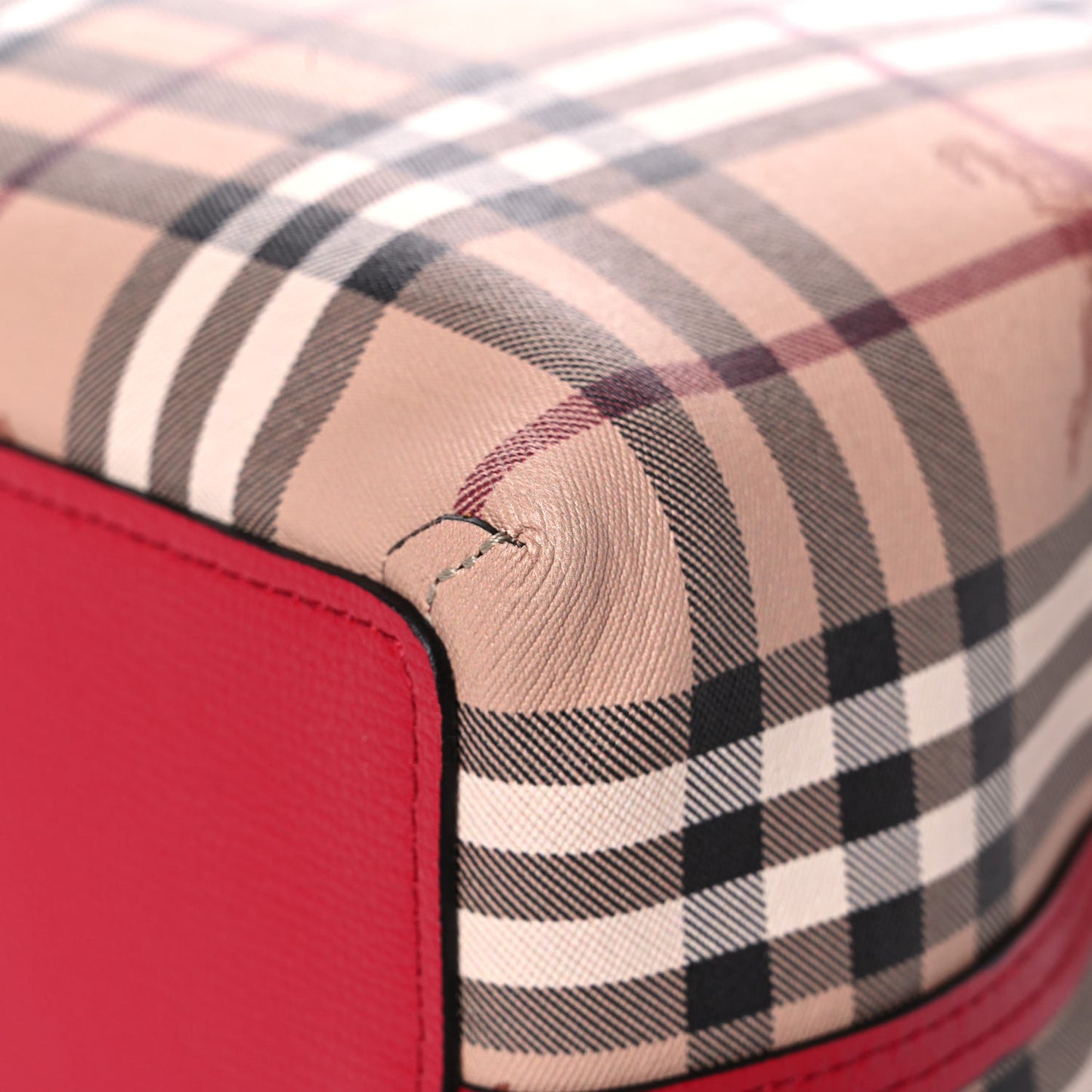 Haymarket Check Medium Reversible Tote Poppy Red
