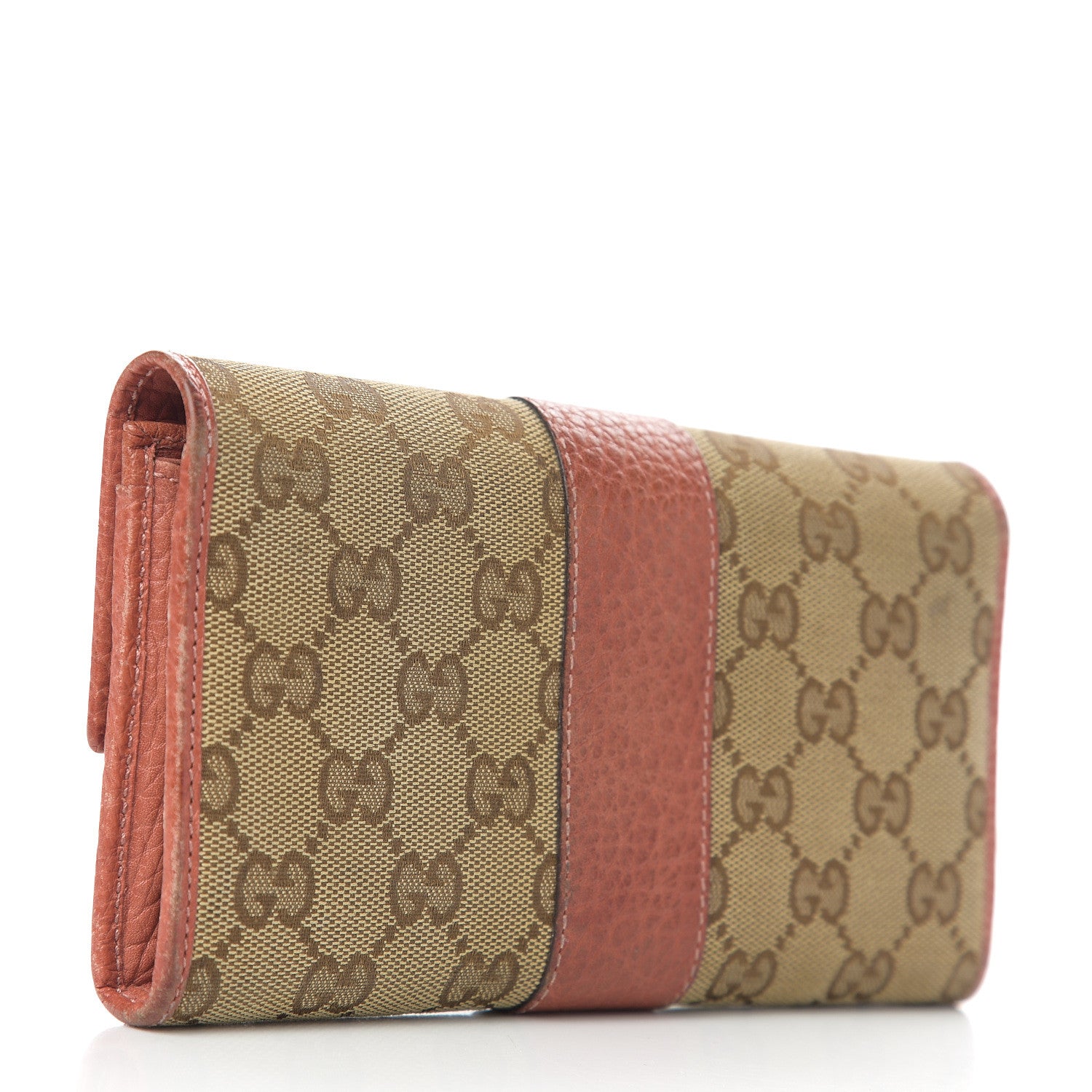 Gucci Monogram Continental Flap Wallet Coral 2 of 10