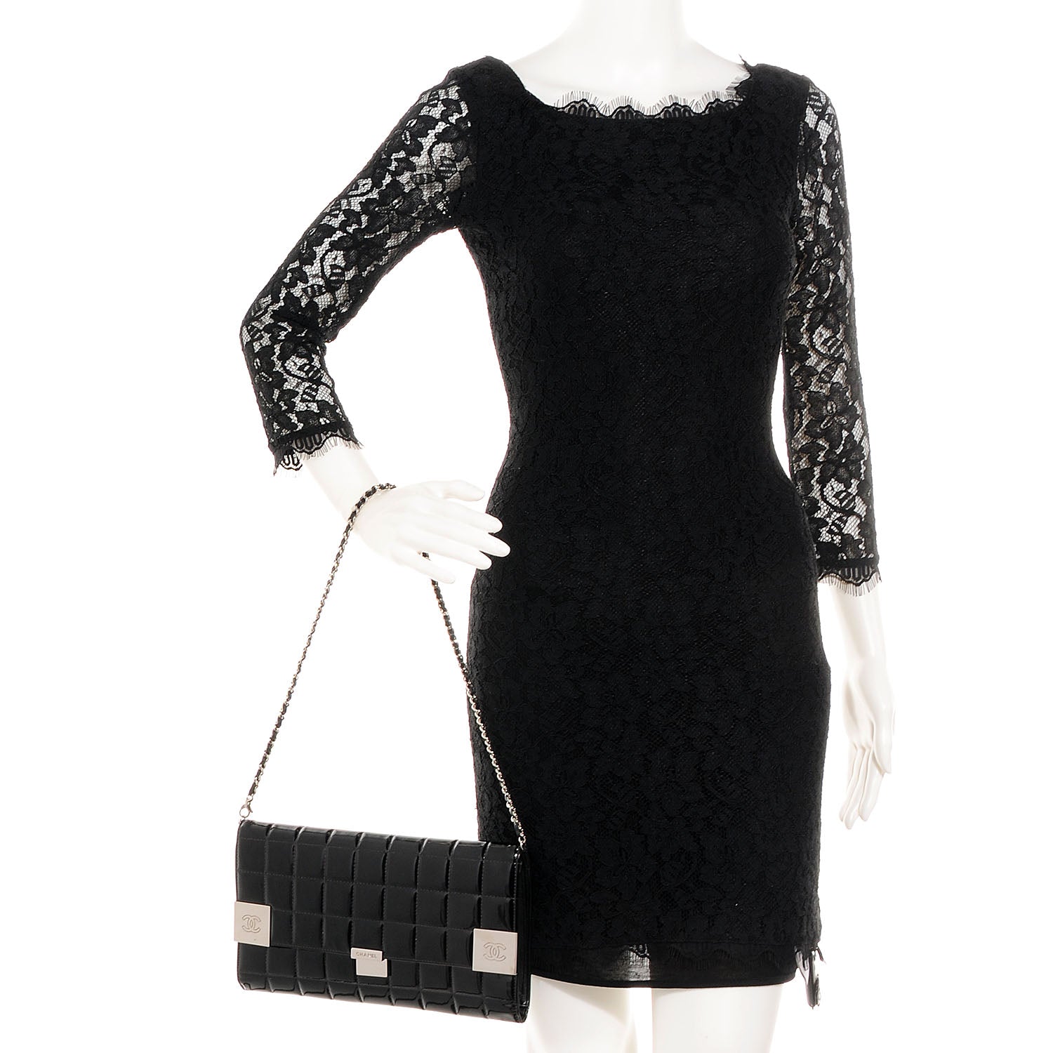 Chanel Patent Chocolate Bar Flap Black 2 of 11