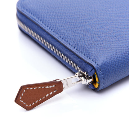 Hermes Epsom Silk'In Compact Wallet Bleu Brighton 10 of 12