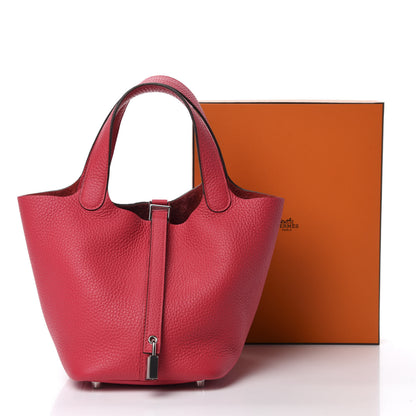 Hermes Taurillon Clemence Picotin Lock 18 PM Rose Extreme 11 of 11