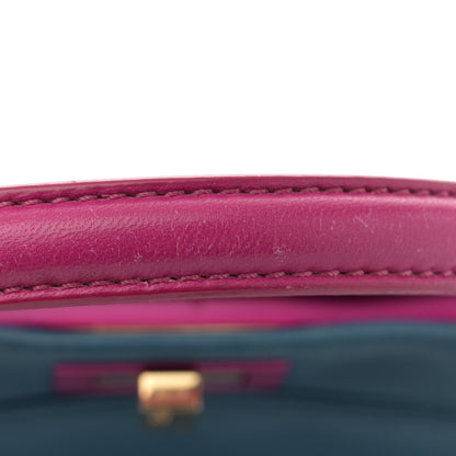 Fendi Nappa Colorblock Mini Peekaboo Iconic Satchel Iris Magenta Bubblegum 12 of 12