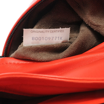 Bottega Veneta Snakeskin Intrecciato Turnlock Clutch Fire Red 8 of 8