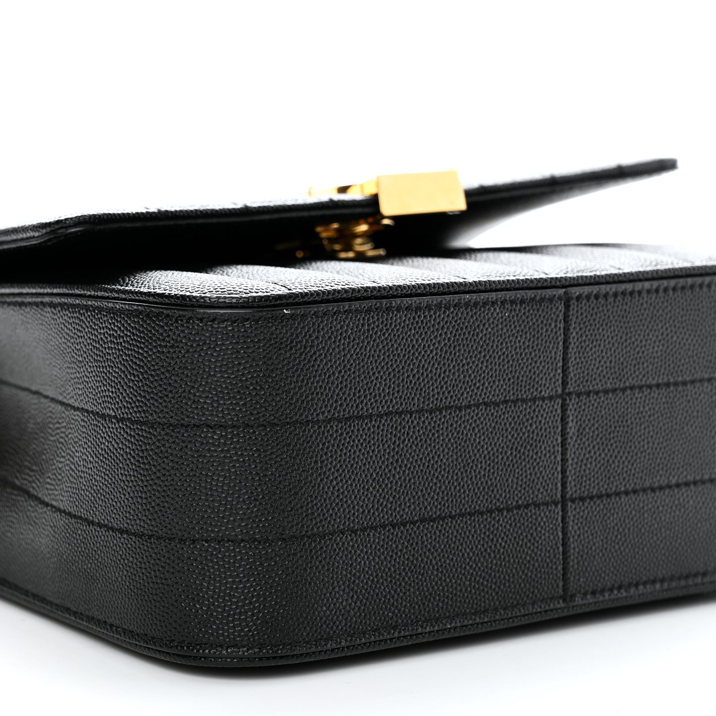 Grain De Poudre Matelasse Monogram Medium Vicky Chain Bag Black