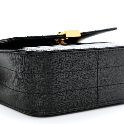 Saint Laurent Grain De Poudre Matelasse Monogram Medium Vicky Chain Bag Black 8 of 10