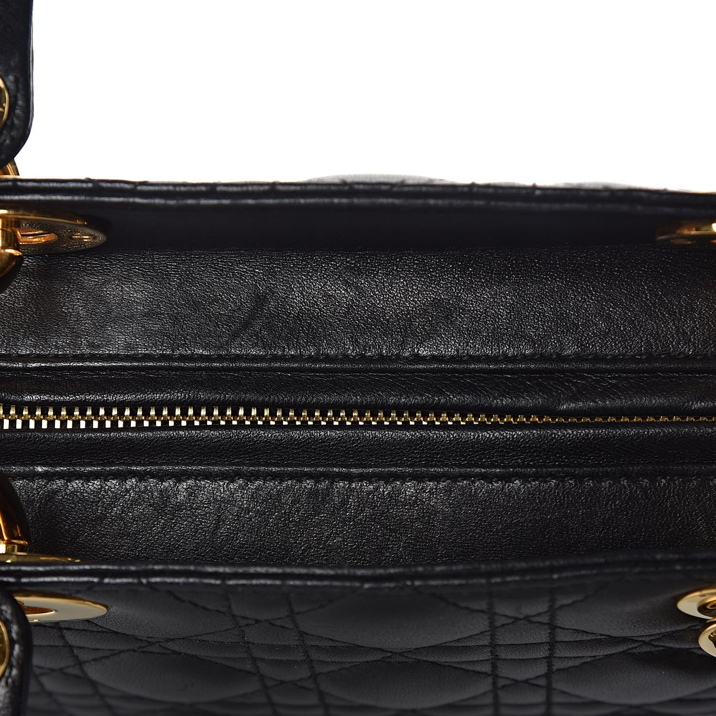 Lambskin Cannage Medium Lady Dior Black
