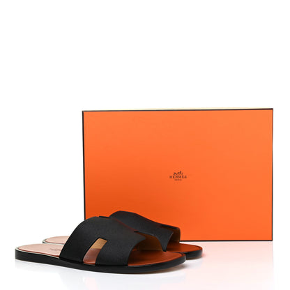 Hermes Epsom Mens Izmir Sandals 43 Black Brique 11 of 11