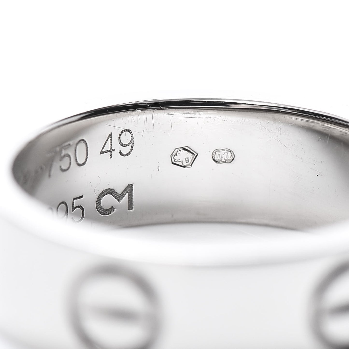 18K White Gold 5.5mm LOVE Ring 49 5