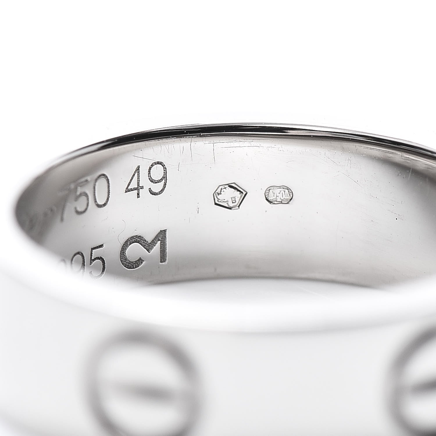 Cartier 18K White Gold 5.5mm LOVE Ring 49 5 5 of 5
