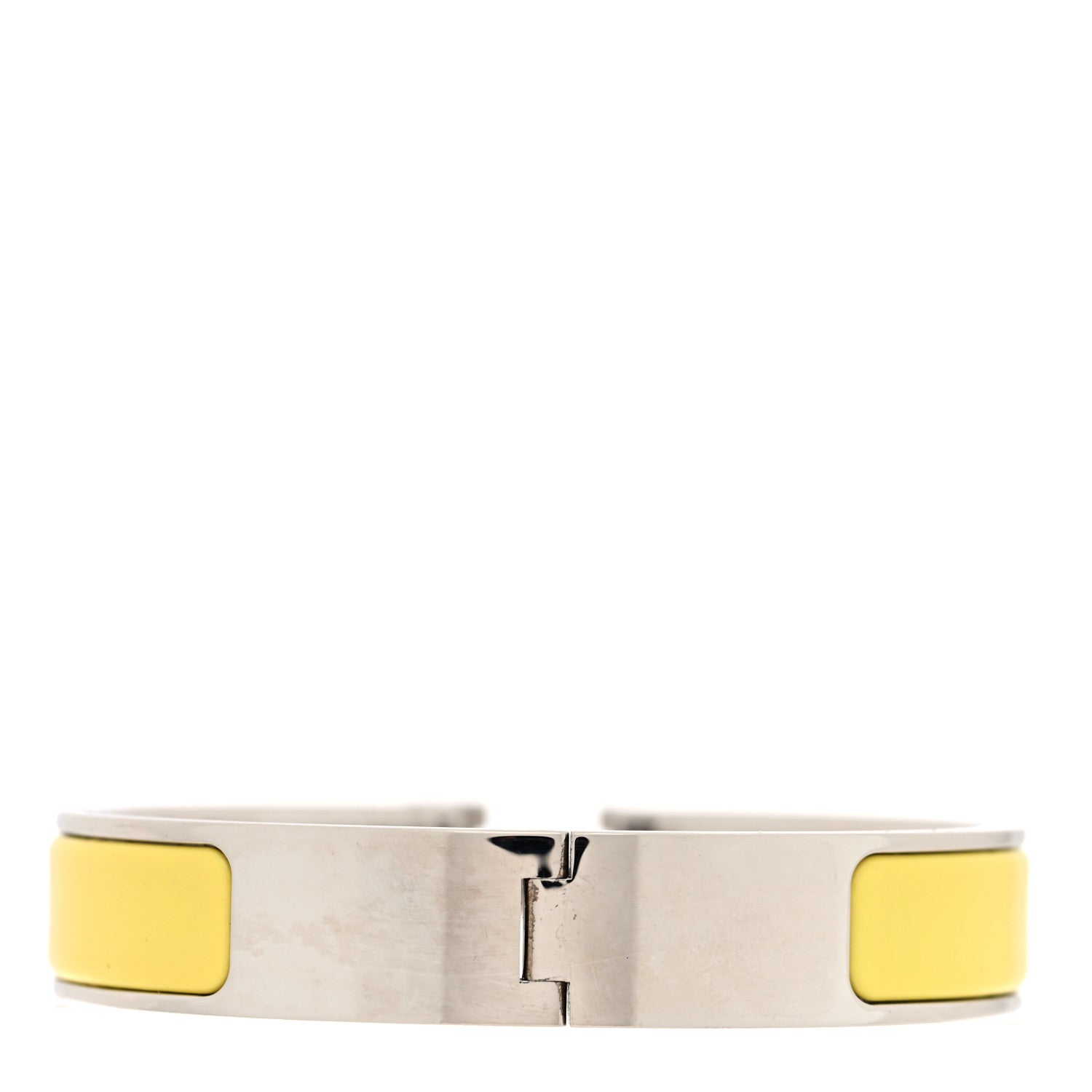 Hermes Enamel Narrow Clic Clac H Bracelet PM    Jaune Tennis 3 of 5