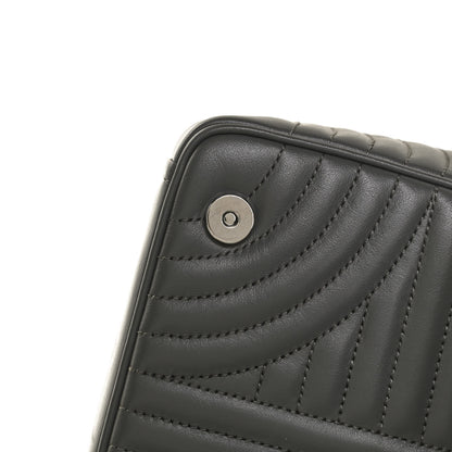 Prada Soft Calfskin Impunture Diagramme Flap Crossbody Bag Mercurio 11 of 13