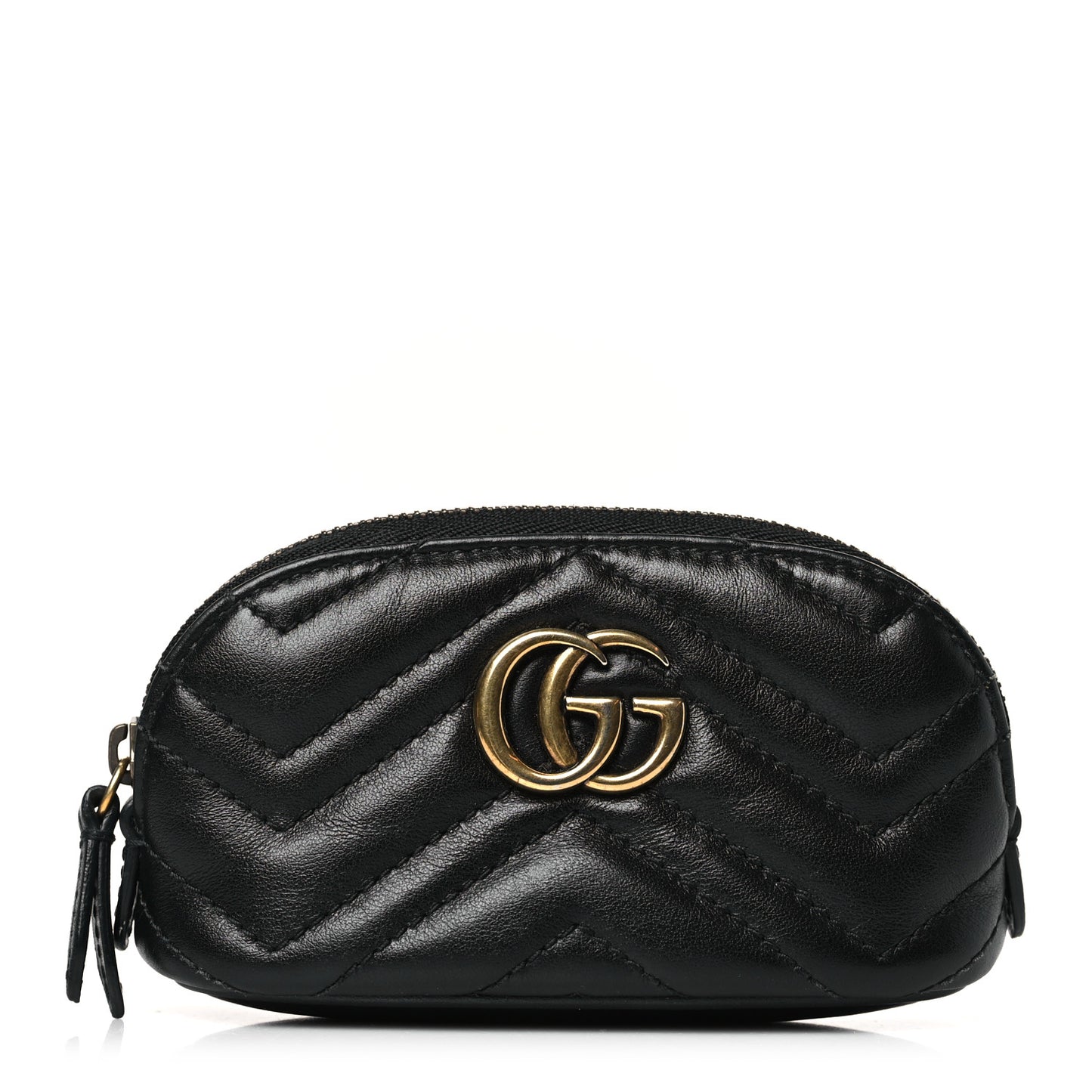 Calfskin Matelasse GG Marmont Key Pouch Black