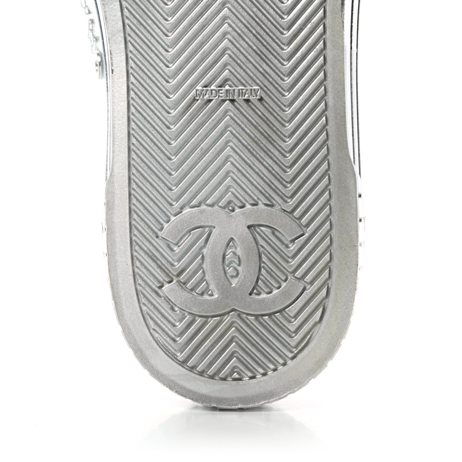 Chanel Laminated Lambskin Sneakers 39 Silver 6 of 8