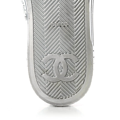 Chanel Laminated Lambskin Sneakers 39 Silver 6 of 8