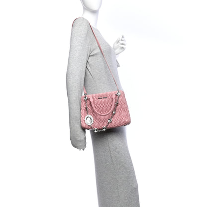 Miu Miu Nappa Matelasse Swarovski Crystal Tote Rosa 2 of 13