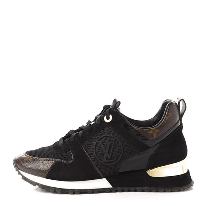 Louis Vuitton Suede Monogram Run Away Sneakers 37 Black 1 of 9