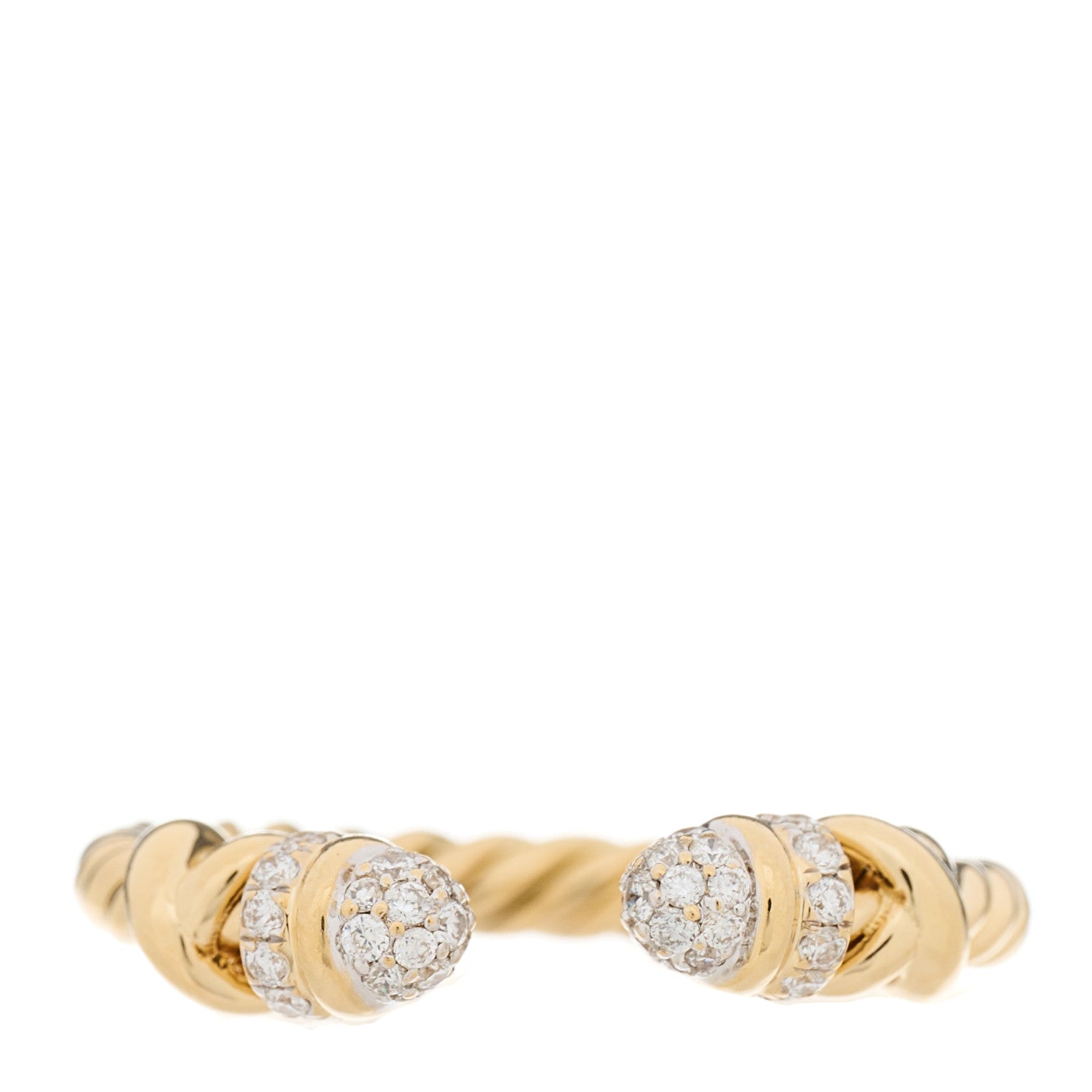 David Yurman 18K Yellow Diamond Petite Helena Open Ring 49 4.75 1 of 4