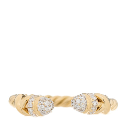 David Yurman 18K Yellow Diamond Petite Helena Open Ring 49 4.75 1 of 4
