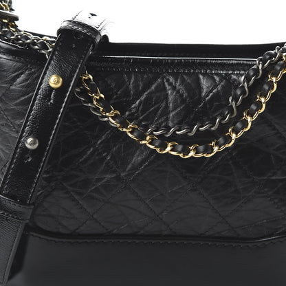 Chanel Aged Calfskin Quilted Small Gabrielle Hobo Black 10 of 10