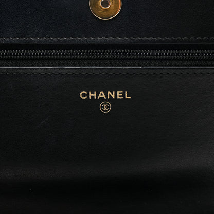 Chanel Caviar Chevron Quilted Boy Wallet On Chain WOC Black 7 of 11