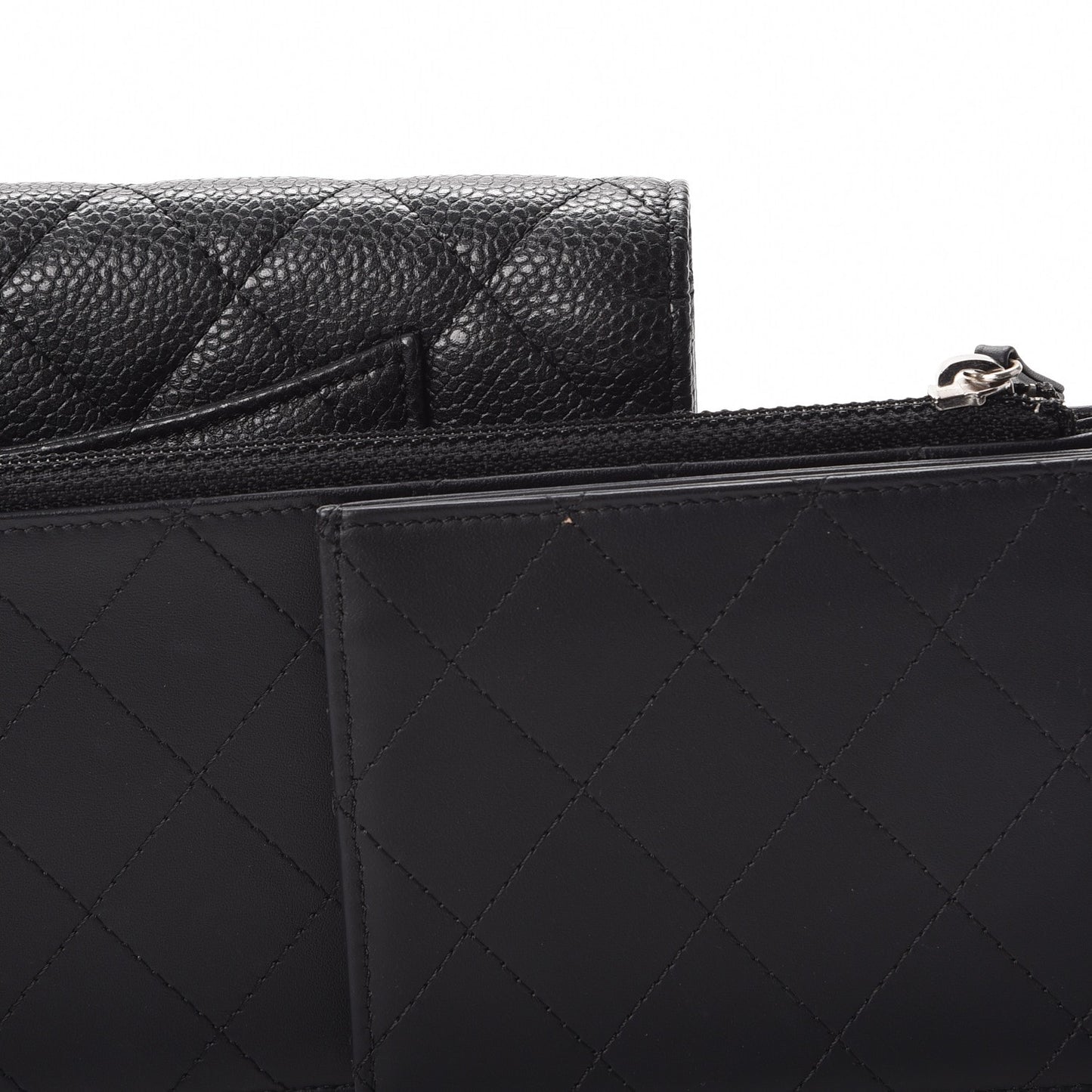 Caviar Quilted Travel Wallet Black