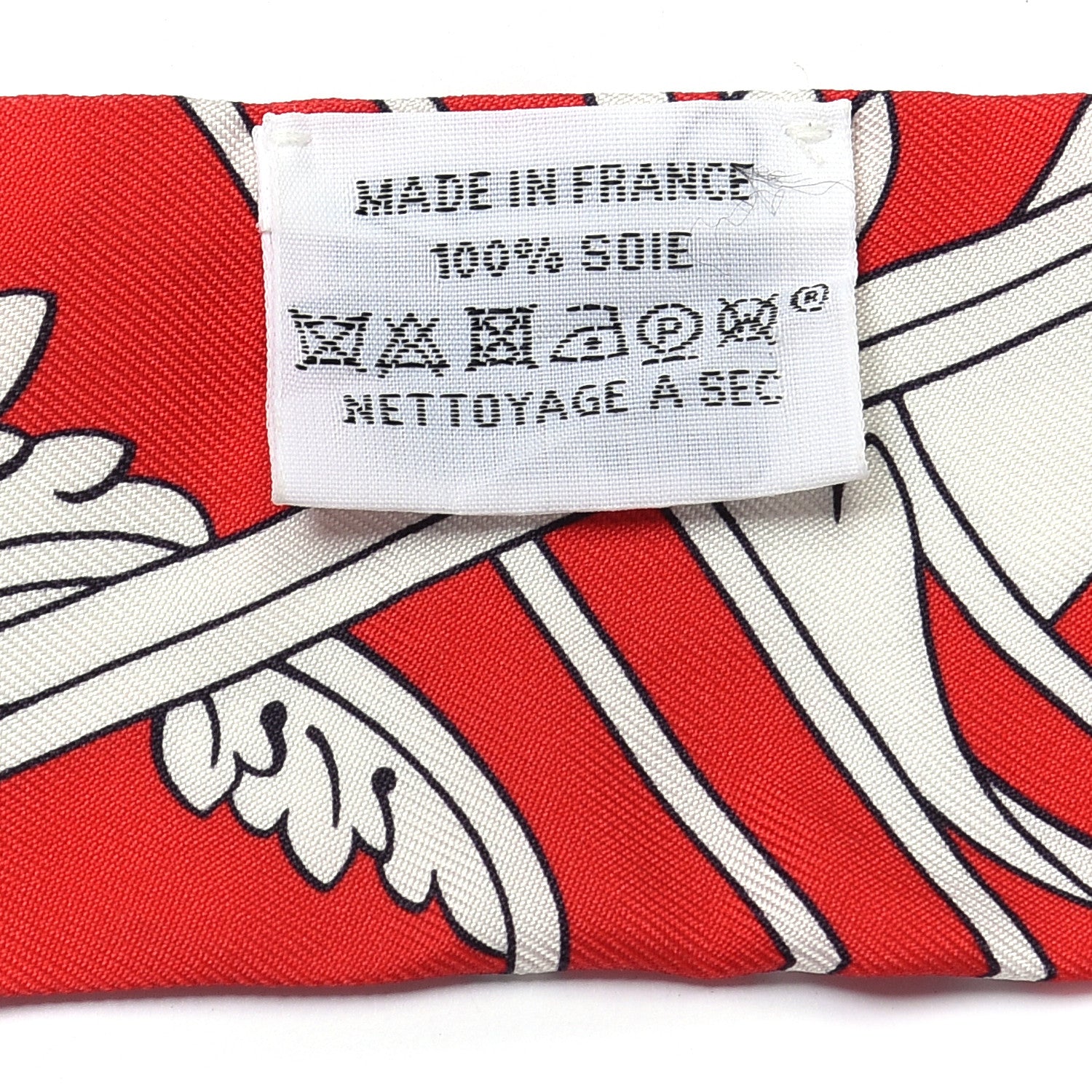 Hermes Silk Washington S Carriage Detail Twilly Rouge White Black 4 of 4