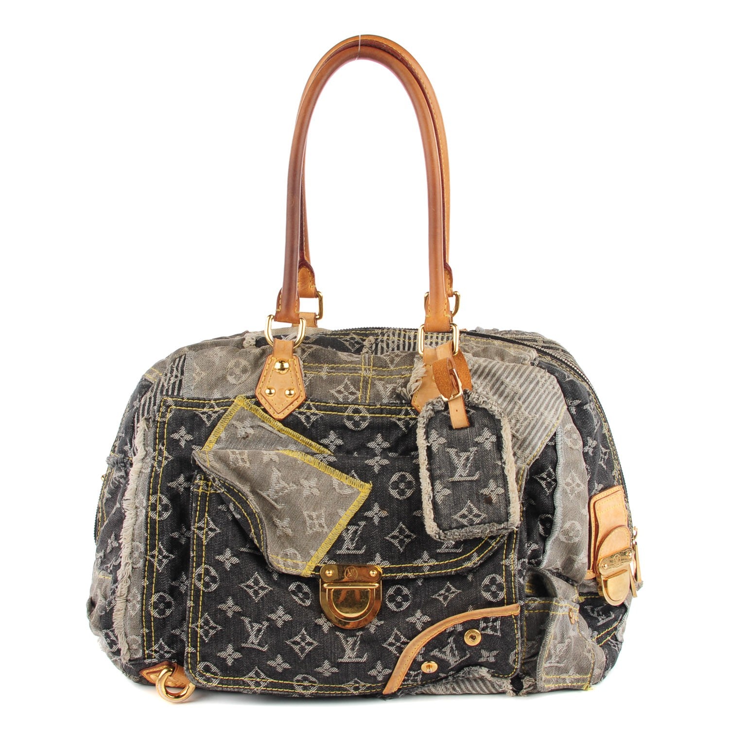 Louis Vuitton Denim Patchwork Bowly Black 1 of 7