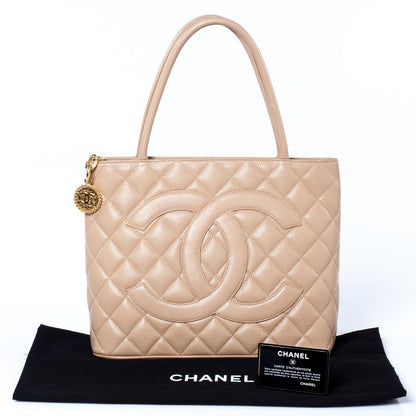 Chanel Caviar Quilted Medallion Tote Light Beige 9 of 9