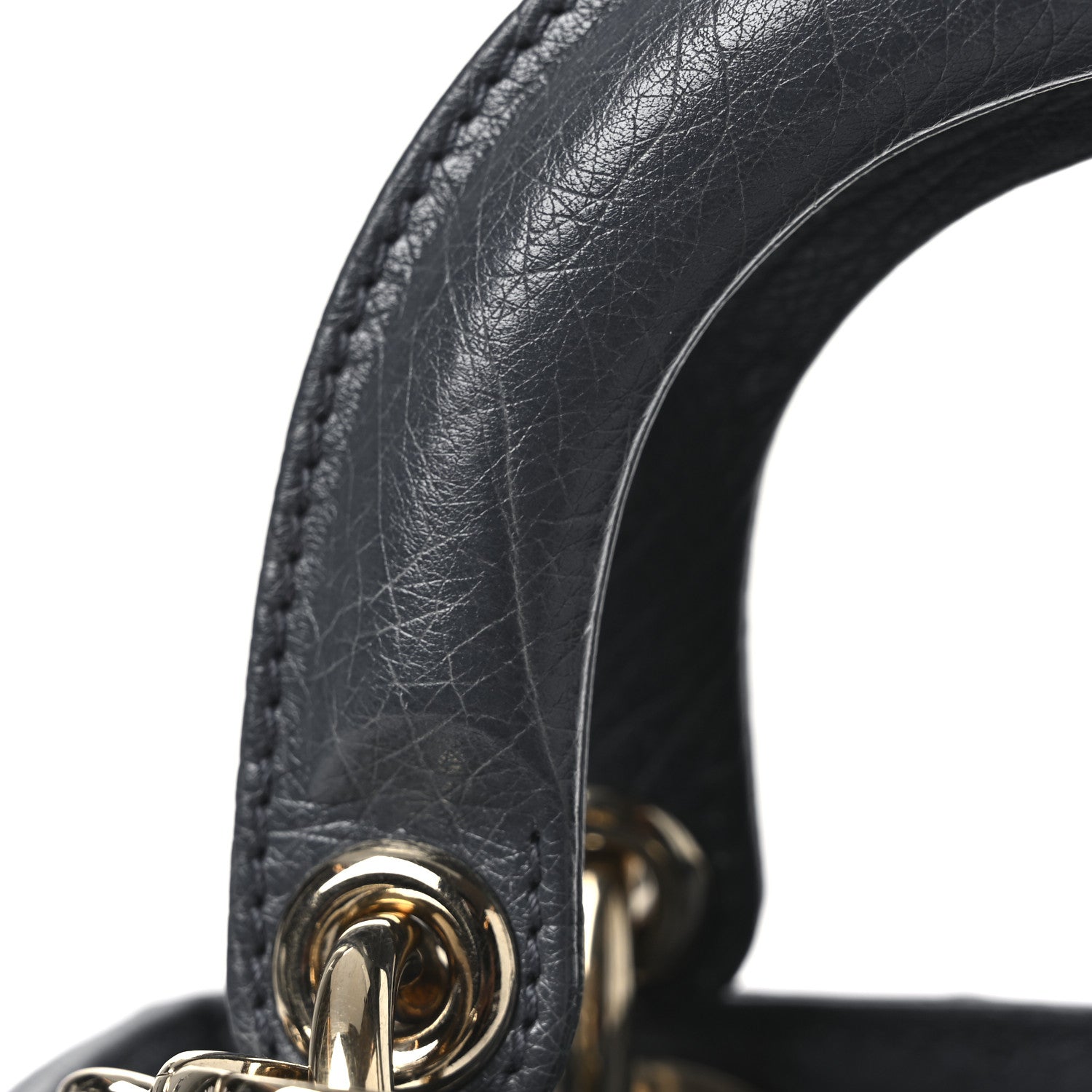 Christian Dior Ostrich Mini Lady Dior Dark Grey 11 of 12