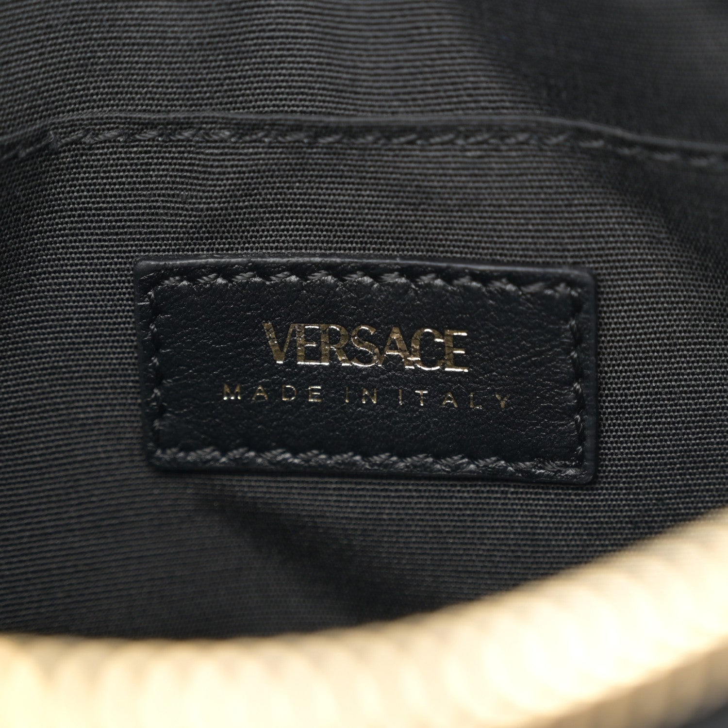Versace Calfskin Quilted Small Tribute Icon Pouch Black 5 of 11