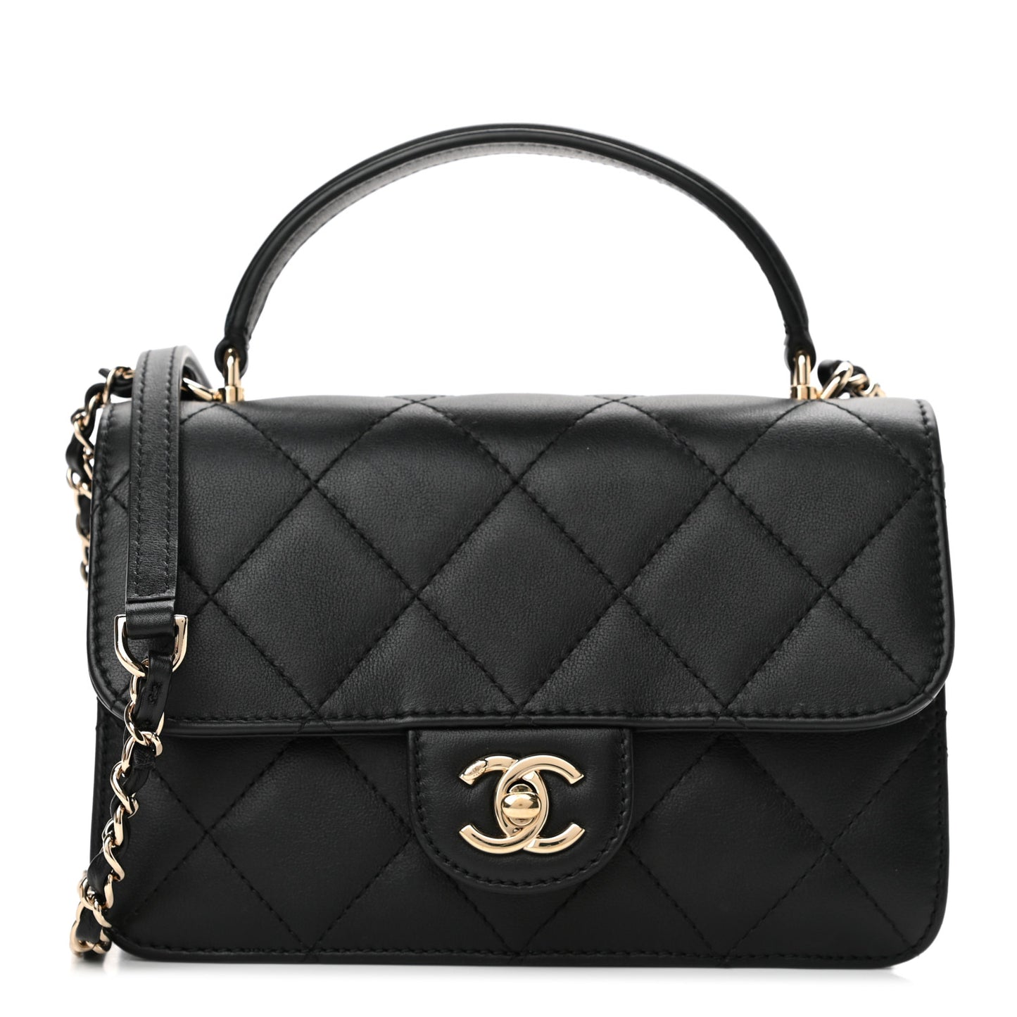 Calfskin Quilted Coco Lady Flap Black