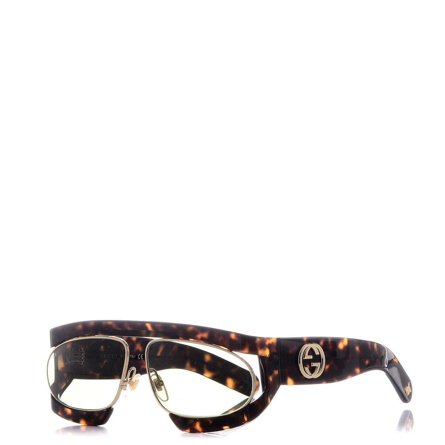 Oval Sunglasses GG0233S Tortoiseshell Gold