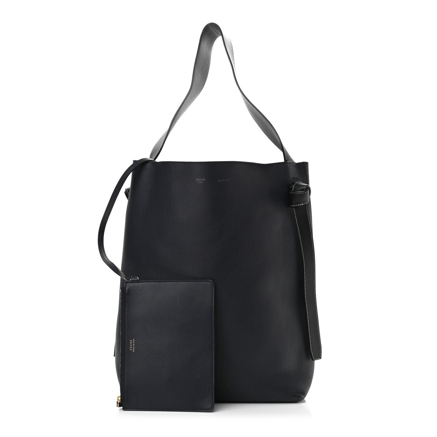 Celine Shiny Smooth Calfskin Small Twisted Cabas Navy Dark Green 1 of 10