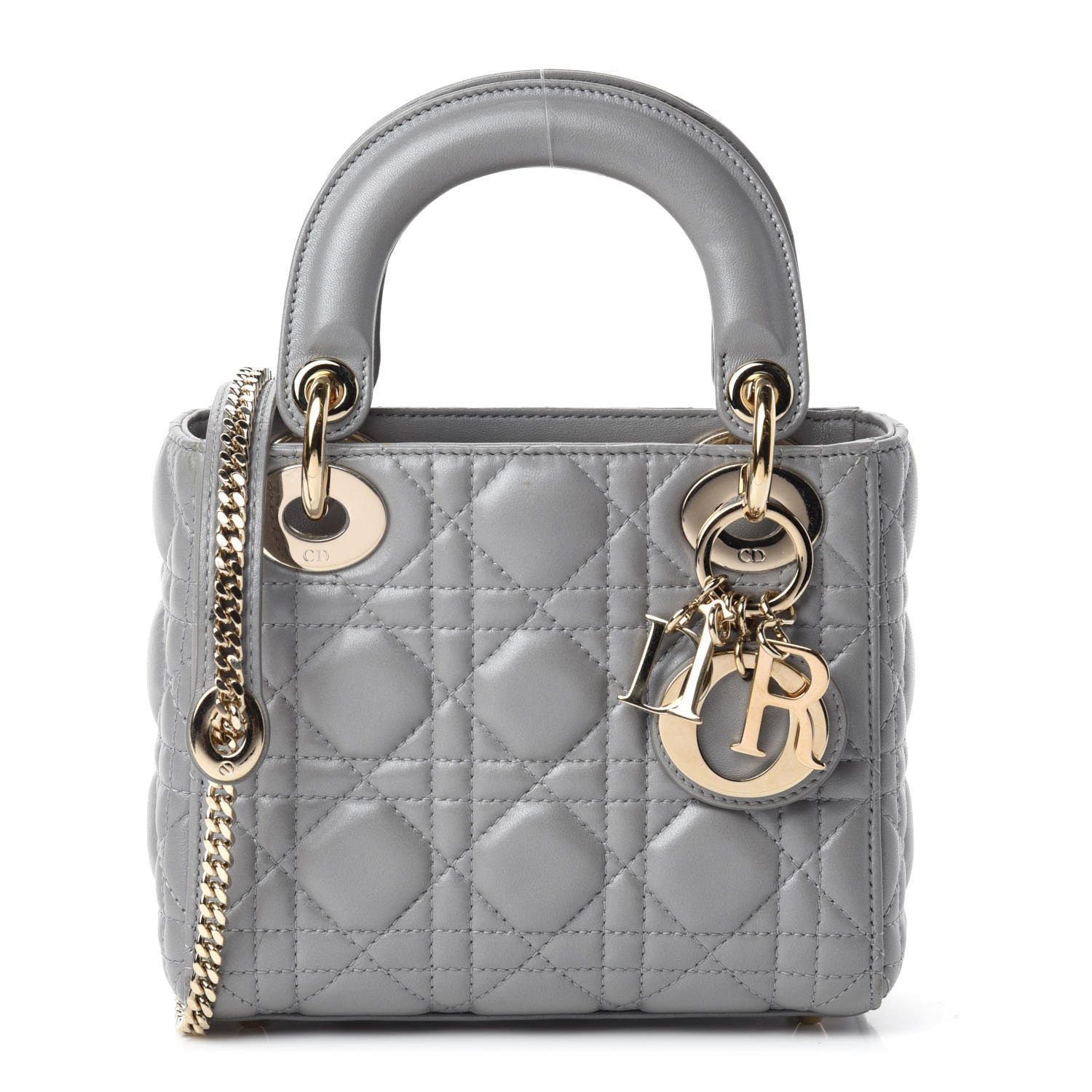 Christian Dior Lambskin Cannage Mini Lady Dior Grey 1 of 10