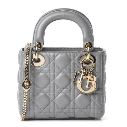 Christian Dior Lambskin Cannage Mini Lady Dior Grey 1 of 10