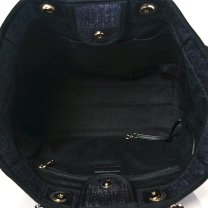 Chanel Woven Straw Raffia Medium Deauville Tote Black 6 of 9