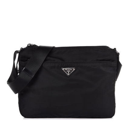 Prada Tessuto Nylon Flat Messenger Bag Black 1 of 8