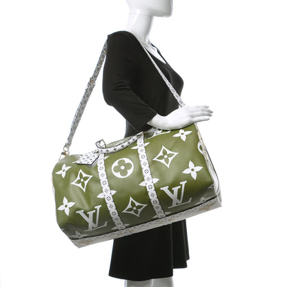 Louis Vuitton Monogram Giant Keepall Bandouliere 50 Kaki Beige 3 of 12