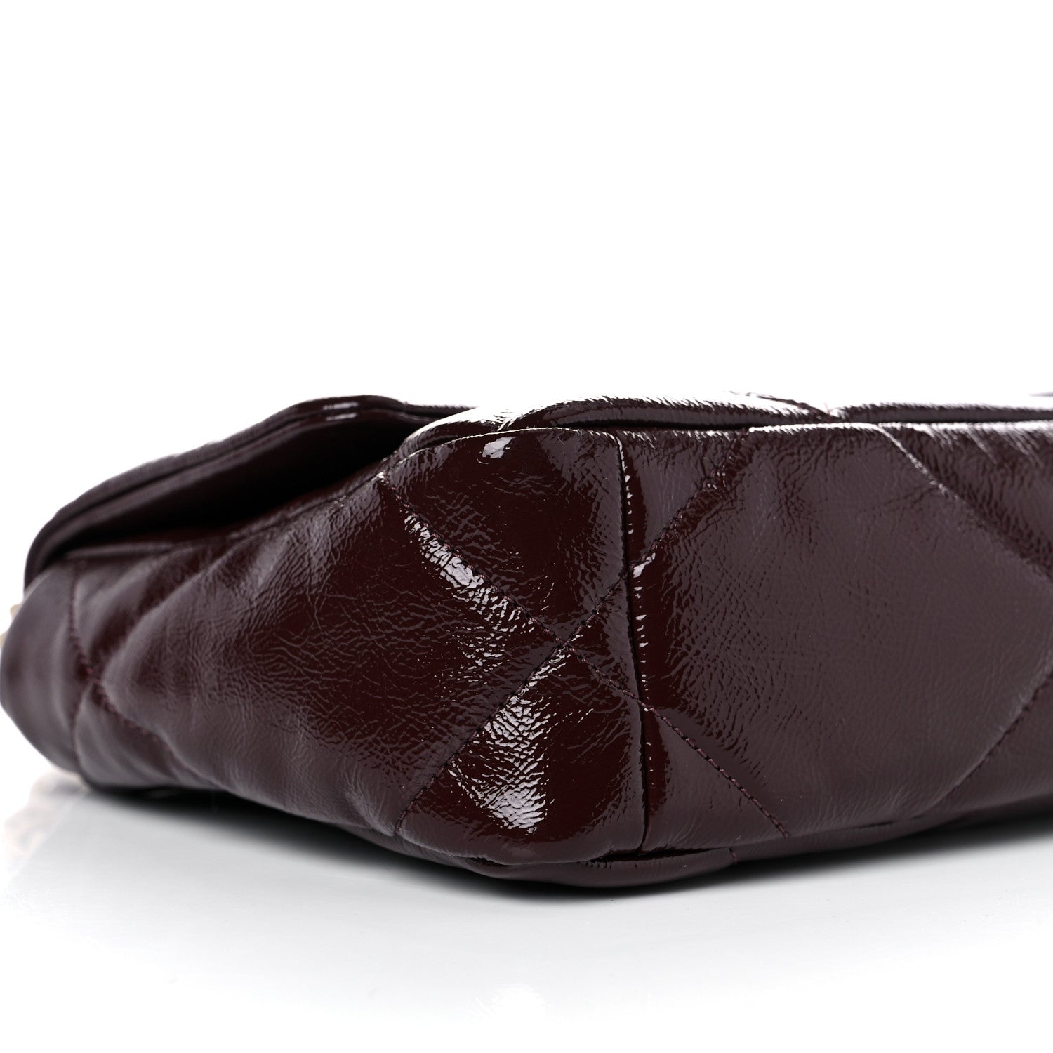 Chanel Shiny Crumpled Calfskin Quilted Medium Chanel 19 Flap Burgundy 8 of 10
