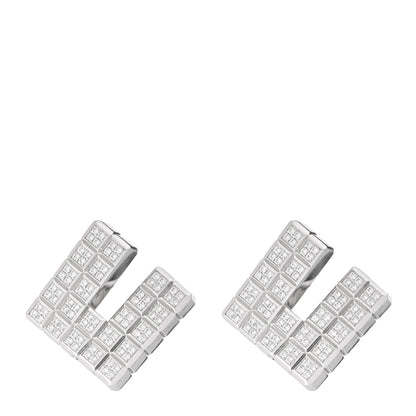 Chopard 18K White Gold Diamond Ice Cube Clip-On Earrings 1 of 5