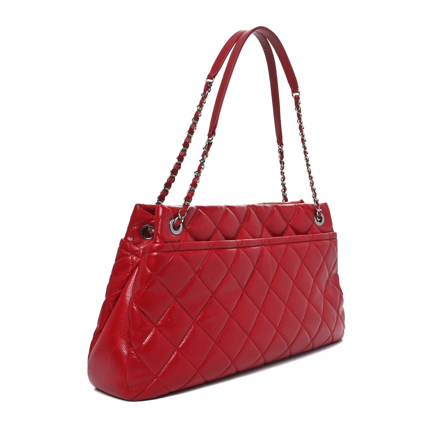 Caviar Quilted Timeless CC Soft Tote Red