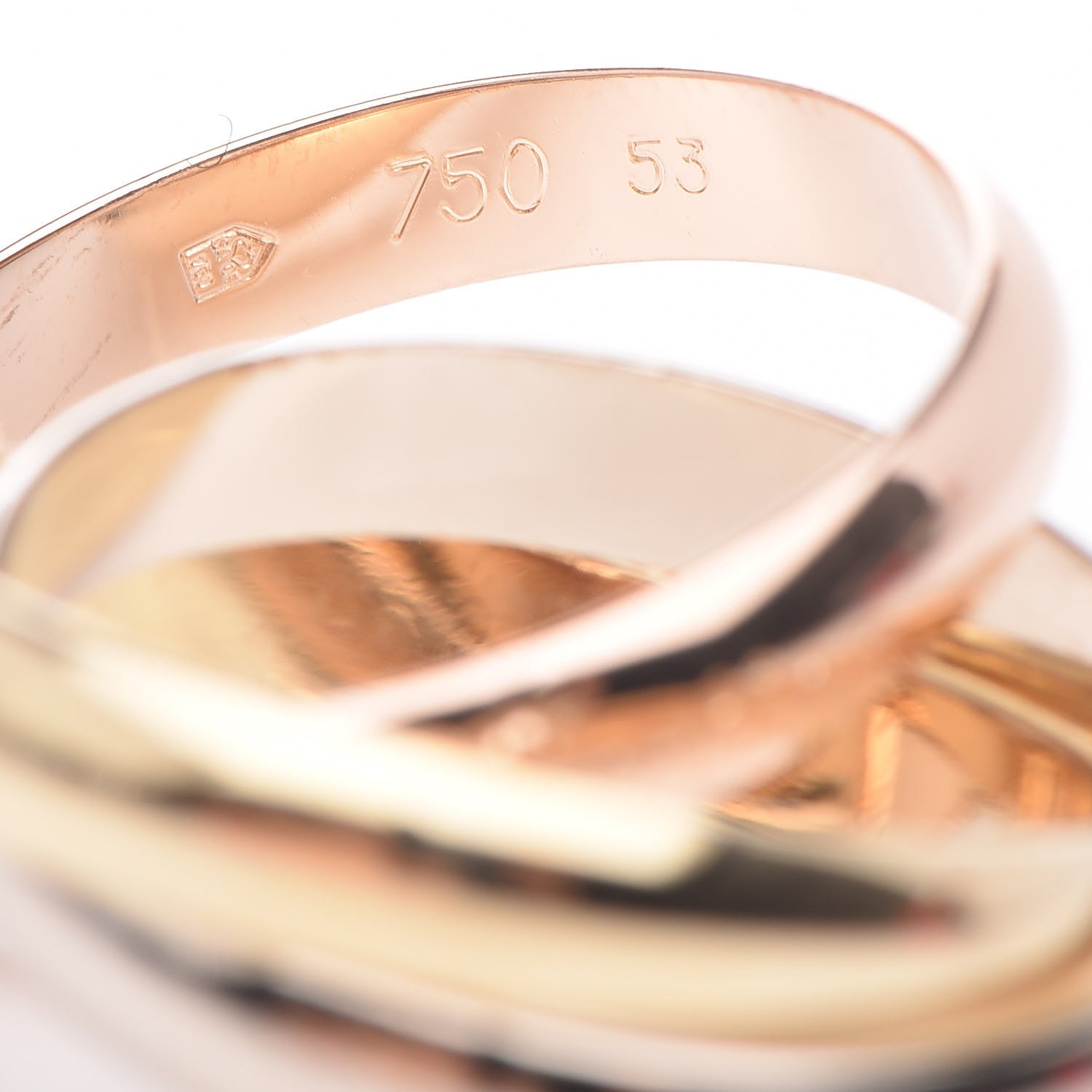 Cartier 18K Pink Yellow White Gold Classic Les Must De Trinity Ring 53 6.25 5 of 7