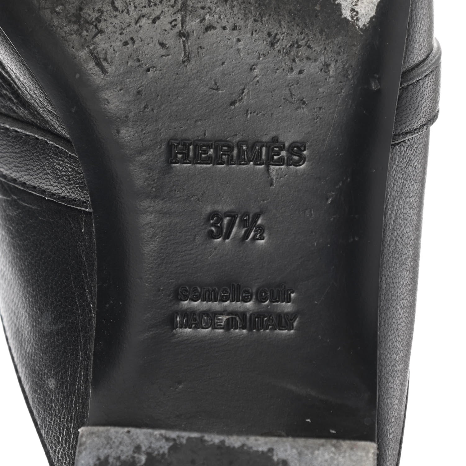 Hermes Goatskin Oz Mules 37.5 Black 6 of 13
