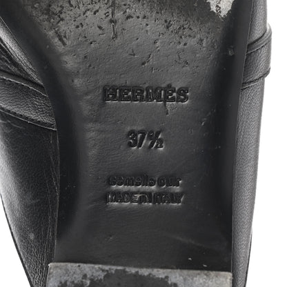 Hermes Goatskin Oz Mules 37.5 Black 6 of 13
