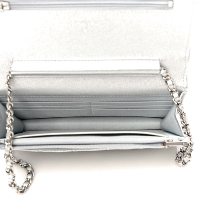 Chanel Metallic Lambskin Quilted Wallet On Chain WOC Silver 4 of 12