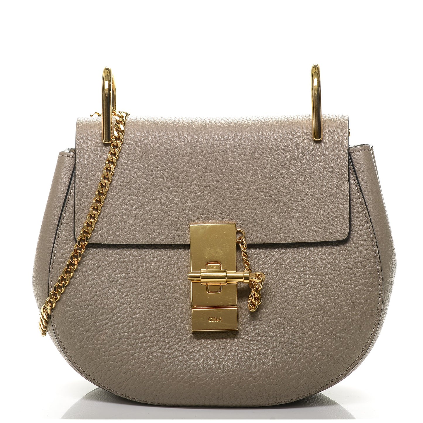 Grained Lambskin Mini Drew Shoulder Bag Motty Grey