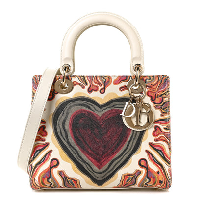 Christian Dior Deerskin Heart Printed Medium Lady Dior Multicolor 1 of 9